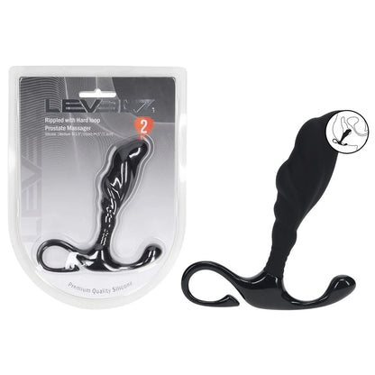 LEVELZ Rippled with Hard Loop Prostate Massager - Medium - Black Medium Prostate Massager-LVL02-0025BLK