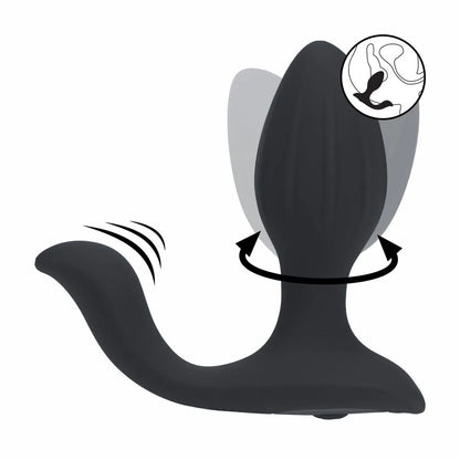 LEVELZ Vibrating & Rotating Anal Plug with Ball Stimulator - Black 10.7 cm USB Rechargeable Vibrating Butt Plug-LVL03-0029BLK