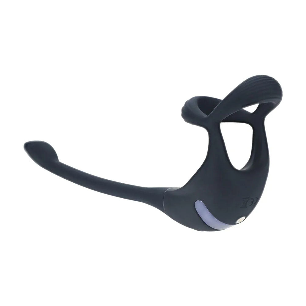 LEVELZ Remote Controlled Vibrating TriO Cock Ring with Prostate Stimulator - Black USB Rechargeable Vibrating Cock Ring with Anal Plug-LVL03-0032BLK