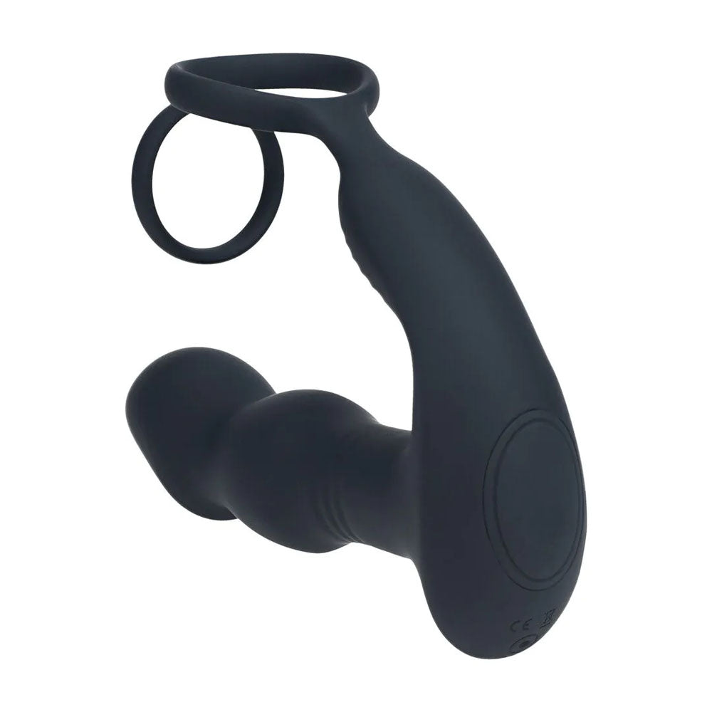 LEVELZ Remote Controlled Prostate Stimulator with Cock Ring - Black USB Rechargeable Vibrating Thrusting Prostate Massager with Cock Ring-LVL03-0042BLK
