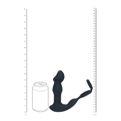 LEVELZ Remote Controlled Prostate Stimulator with Cock Ring - Black USB Rechargeable Vibrating Thrusting Prostate Massager with Cock Ring-LVL03-0042BLK