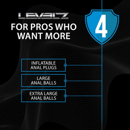 LEVELZ Ribbed Inflatable Anal Plug - Black Inflatable Butt Plug-LVL04-0001BLK