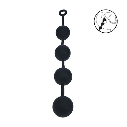 LEVELZ Round Anal Balls - XXL - 60mm - Black 52.5 cm XXL Anal Beads-LVL09-0001BLK