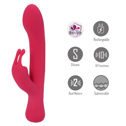 Maia ZARA - Red - Red 17.1 cm USB Rechargeable Rabbit Vibrator-MA24-18-RED