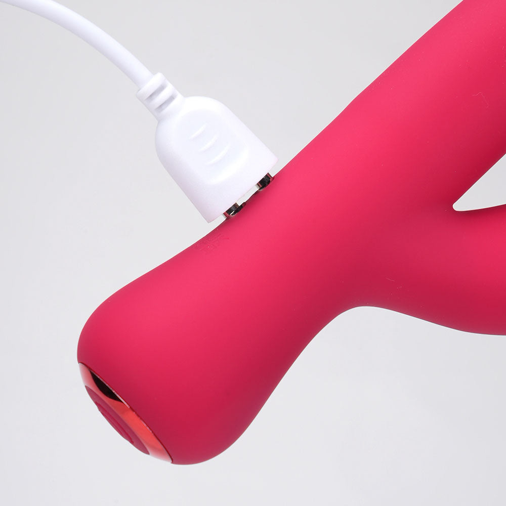 Maia ZARA - Red - Red 17.1 cm USB Rechargeable Rabbit Vibrator-MA24-18-RED