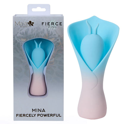 Maia MINA - Blue - Blue/Pink USB Rechargeable Fluttering Flower Stimulator-MA25-11-BLUE