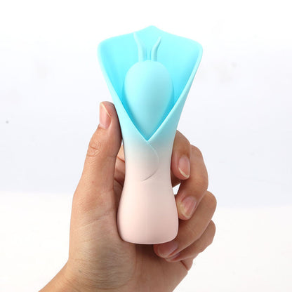 Maia MINA - Blue - Blue/Pink USB Rechargeable Fluttering Flower Stimulator-MA25-11-BLUE