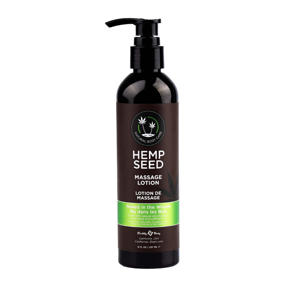 Hemp Seed Massage Lotion - Naked In The Woods (White Tea & Ginger) Scented - 237 ml Bottle-ML022