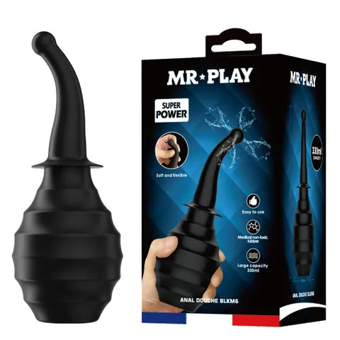 MR PLAY Anal Douche M6 - Black Unisex Douche - 330 ml Capacity