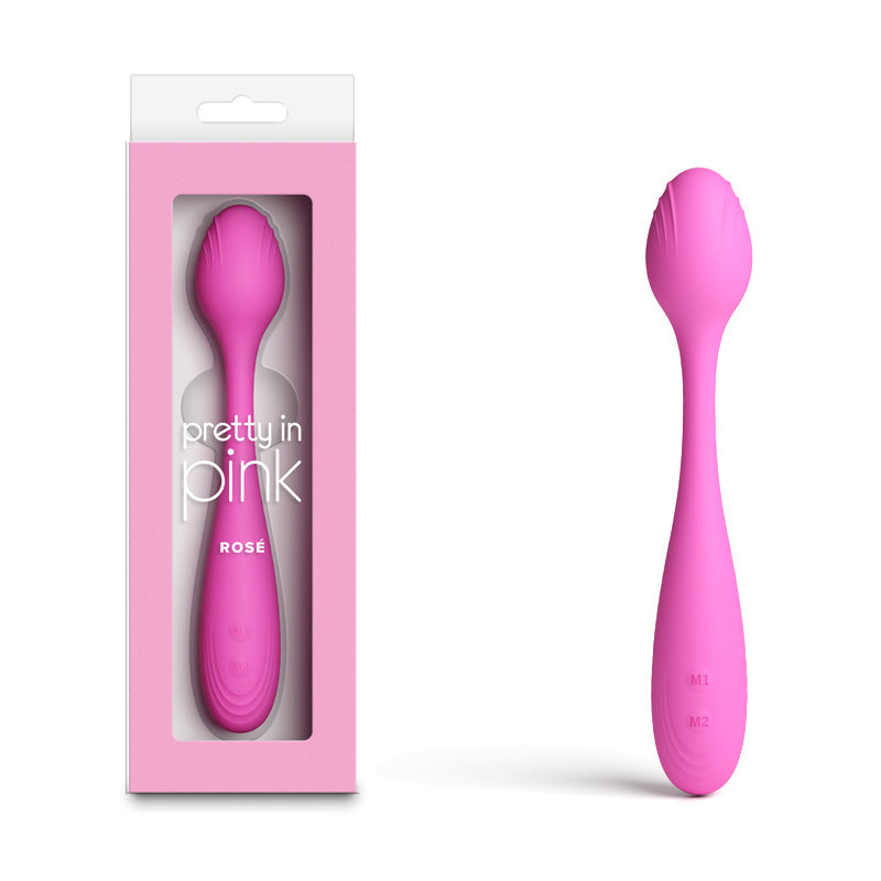 Pretty in Pink Rose - Pink - Pink 19.4 cm USB Rechargeable Vibrator - NSN-0365-24