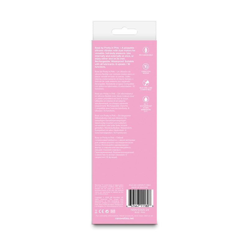 Pretty in Pink Rose - Pink - Pink 19.4 cm USB Rechargeable Vibrator - NSN-0365-24