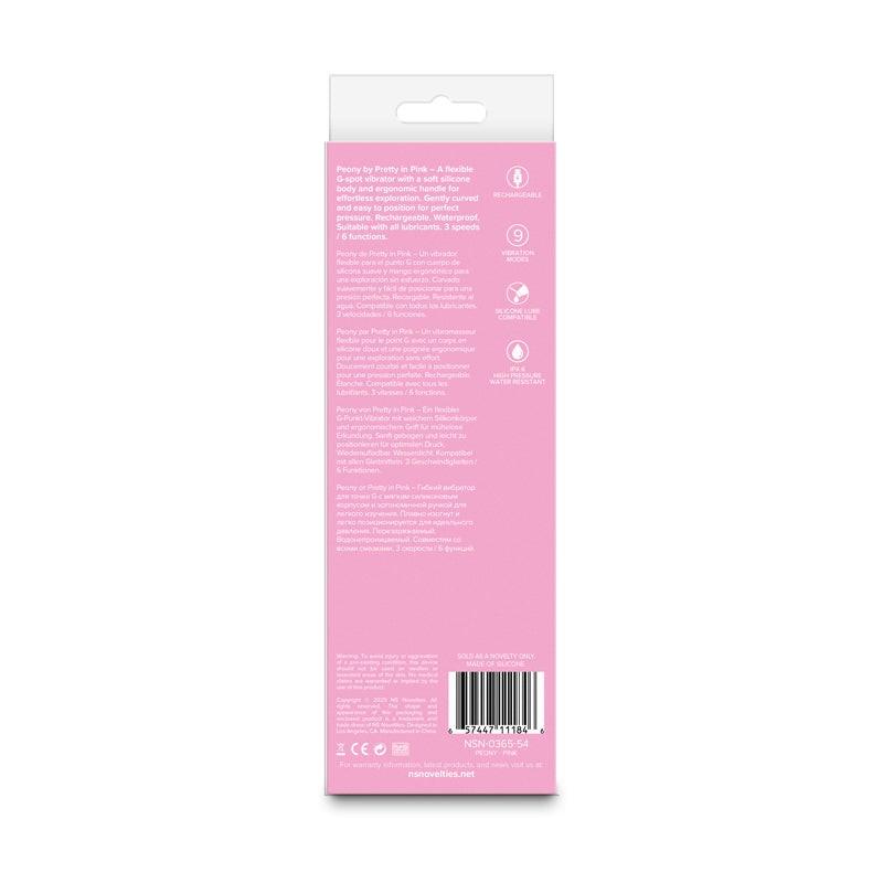 Pretty in Pink Peony - Pink - Pink 19.8 cm USB Rechargeable Vibrator - NSN-0365-54