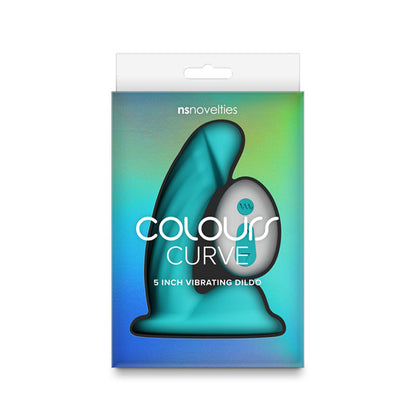 Colours Curve - Vibrating 5 Dildo - Teal - Teal 12.6 cm USB Rechargeable Vibrating Dildo with Wireless Remote-NSN-0402-47