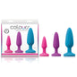 Colours Pleasures Trainer Kit - Coloured Butt Plugs - Set of 3 Sizes-NSN-0413-09