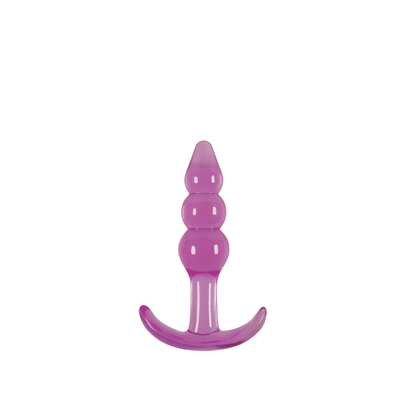 Jelly Rancher Ripple T-Plug - Purple - Purple 10.9 cm (4.3) Butt Plug - NSN-0451-35