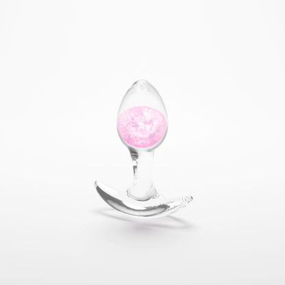 Glams Cosmic - Small - Pink - Clear/Pink 8.1 cm Small Butt Plug-NSN-0515-14