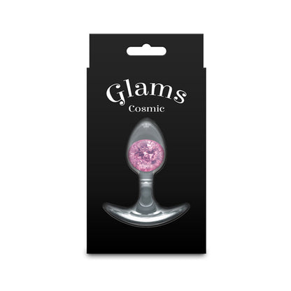 Glams Cosmic - Small - Pink - Clear/Pink 8.1 cm Small Butt Plug-NSN-0515-14
