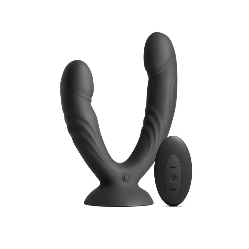 INYA Duet - Black - Black USB Rechargeable Vibrating Double Dildo with Wireless Remote - NSN-0552-63