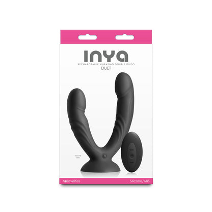 INYA Duet - Black - Black USB Rechargeable Vibrating Double Dildo with Wireless Remote - NSN-0552-63