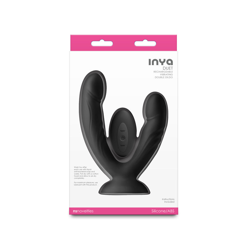 INYA Duet - Black - Black USB Rechargeable Vibrating Double Dildo with Wireless Remote - NSN-0552-63