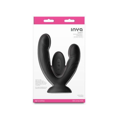 INYA Duet - Black - Black USB Rechargeable Vibrating Double Dildo with Wireless Remote - NSN-0552-63