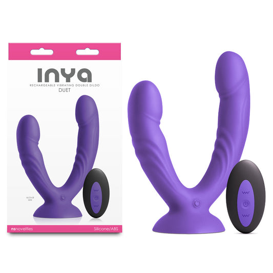 INYA Duet - Purple - Purple USB Rechargeable Vibrating Double Dildo with Wireless Remote - NSN-0552-65