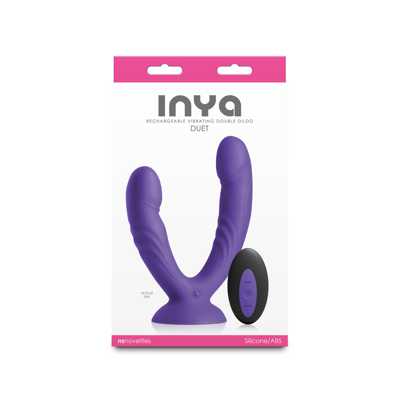 INYA Duet - Purple - Purple USB Rechargeable Vibrating Double Dildo with Wireless Remote - NSN-0552-65