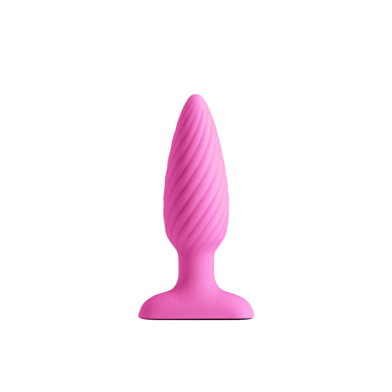INYA Swirl - Pink - Pink 10.7 cm USB Rechargeable Vibrating Butt Plug - NSN-0558-54