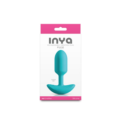 INYA Pulse - Teal - Teal 11 cm USB Rechargeable Vibrating Butt Plug - NSN-0558-67
