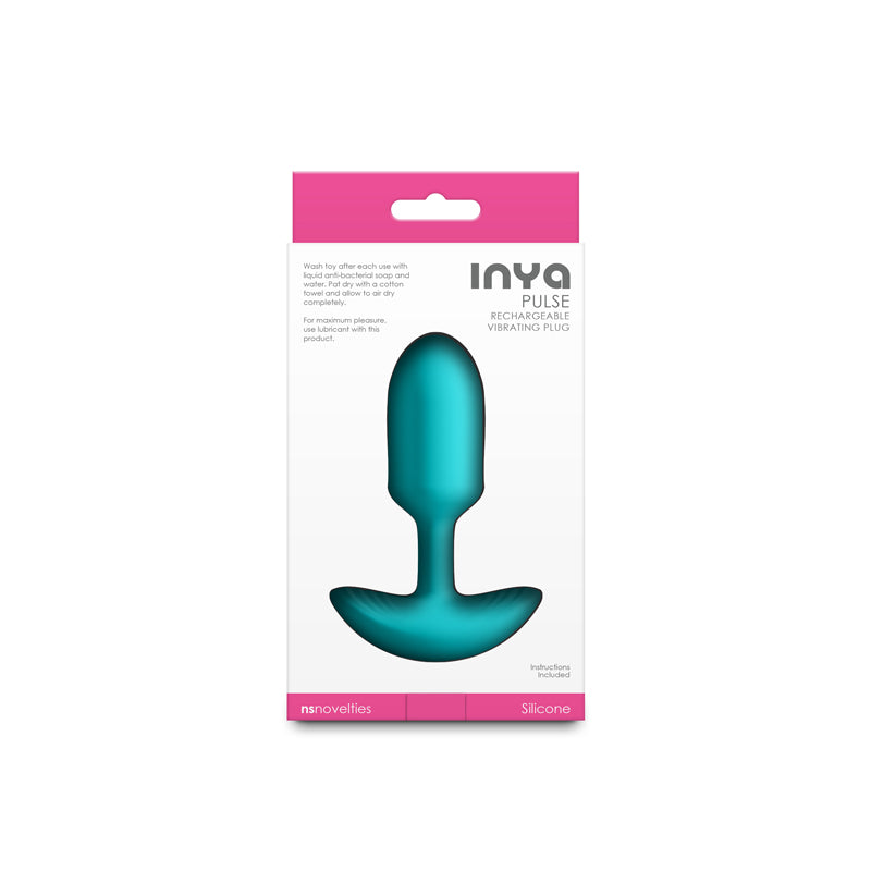 INYA Pulse - Teal - Teal 11 cm USB Rechargeable Vibrating Butt Plug - NSN-0558-67
