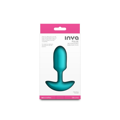 INYA Pulse - Teal - Teal 11 cm USB Rechargeable Vibrating Butt Plug - NSN-0558-67