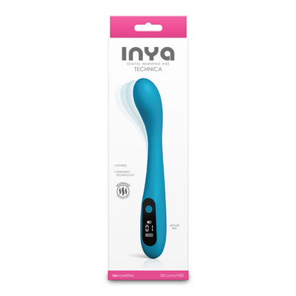 INYA Technica - Teal - Teal 19.2 cm USB Rechargeable Warming Vibrator-NSN-0560-38