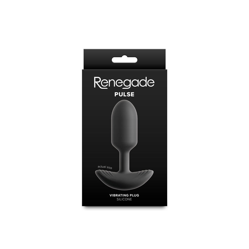 Renegade Pulse - Black - Black 11 cm USB Rechargeable Vibrating Butt Plug - NSN-1103-73