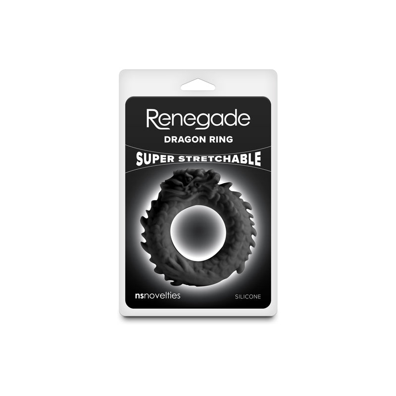 Renegade Dragon Ring - Black - Black Cock Ring - NSN-1113-03