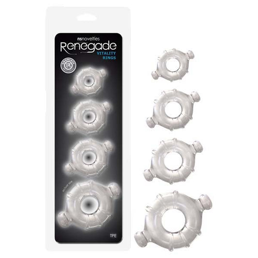Renegade Vitality Rings - Clear Cock Ring Set of 4 Sizes