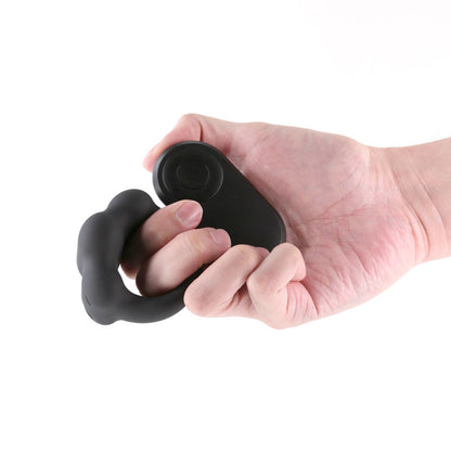 Renegade Rocket Ring - Black - Black USB Rechargeable Vibrating Cock Ring with Wireless Remote-NSN-1119-53