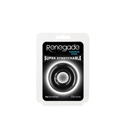 Renegade Fireman Ring - Medium - Black - Black Medium Cock Ring-NSN-1128-23