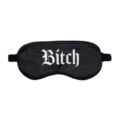 OUCH! Satin Mask - Bitch - Black Printed Eye Mask - OU1064BLK