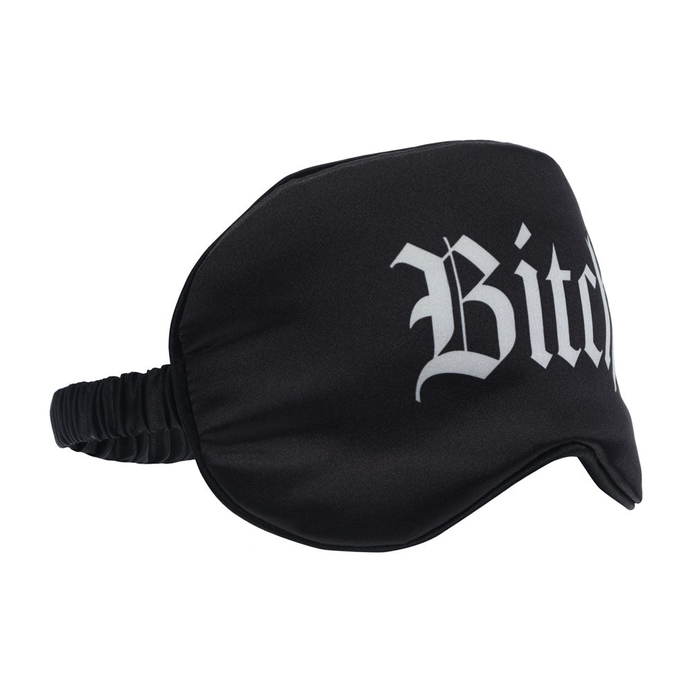 OUCH! Satin Mask - Bitch - Black Printed Eye Mask - OU1064BLK