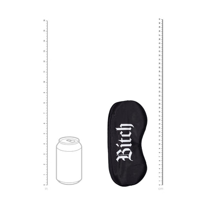 OUCH! Satin Mask - Bitch - Black Printed Eye Mask - OU1064BLK