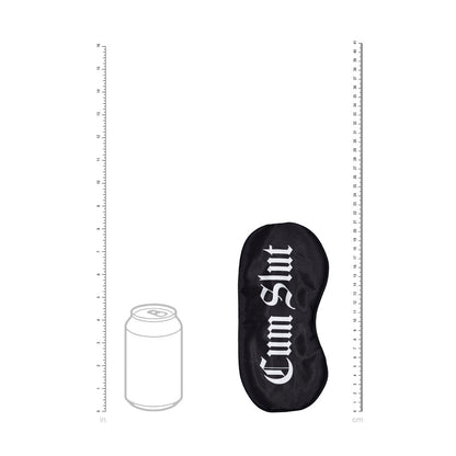 OUCH! Satin Mask - Cum Slut - Black Printed Eye Mask - OU1065BLK
