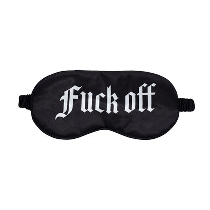 OUCH! Satin Mask - Fuck Off - Black Printed Eye Mask - OU1066BLK