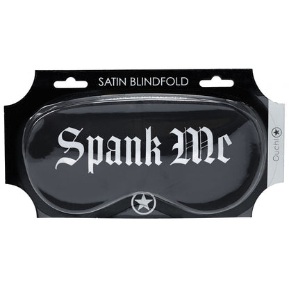 OUCH! Satin Mask - Spank Me - Black Printed Eye Mask - OU1067BLK