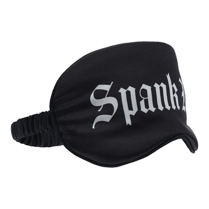 OUCH! Satin Mask - Spank Me - Black Printed Eye Mask - OU1067BLK