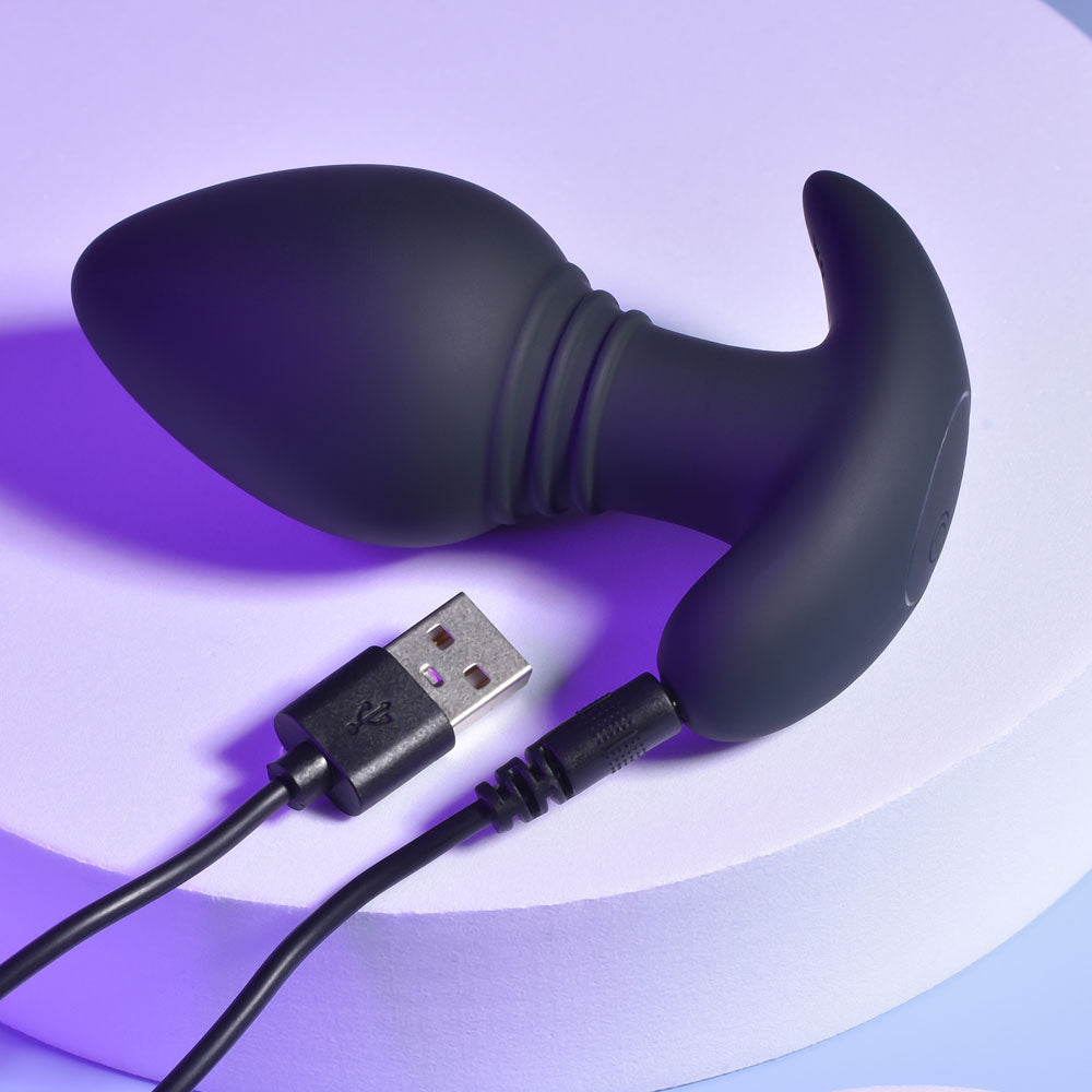 Playboy Pleasure PLUG & PLAY - Black 10.3 cm USB Rechargeable Vibrating Butt Plug