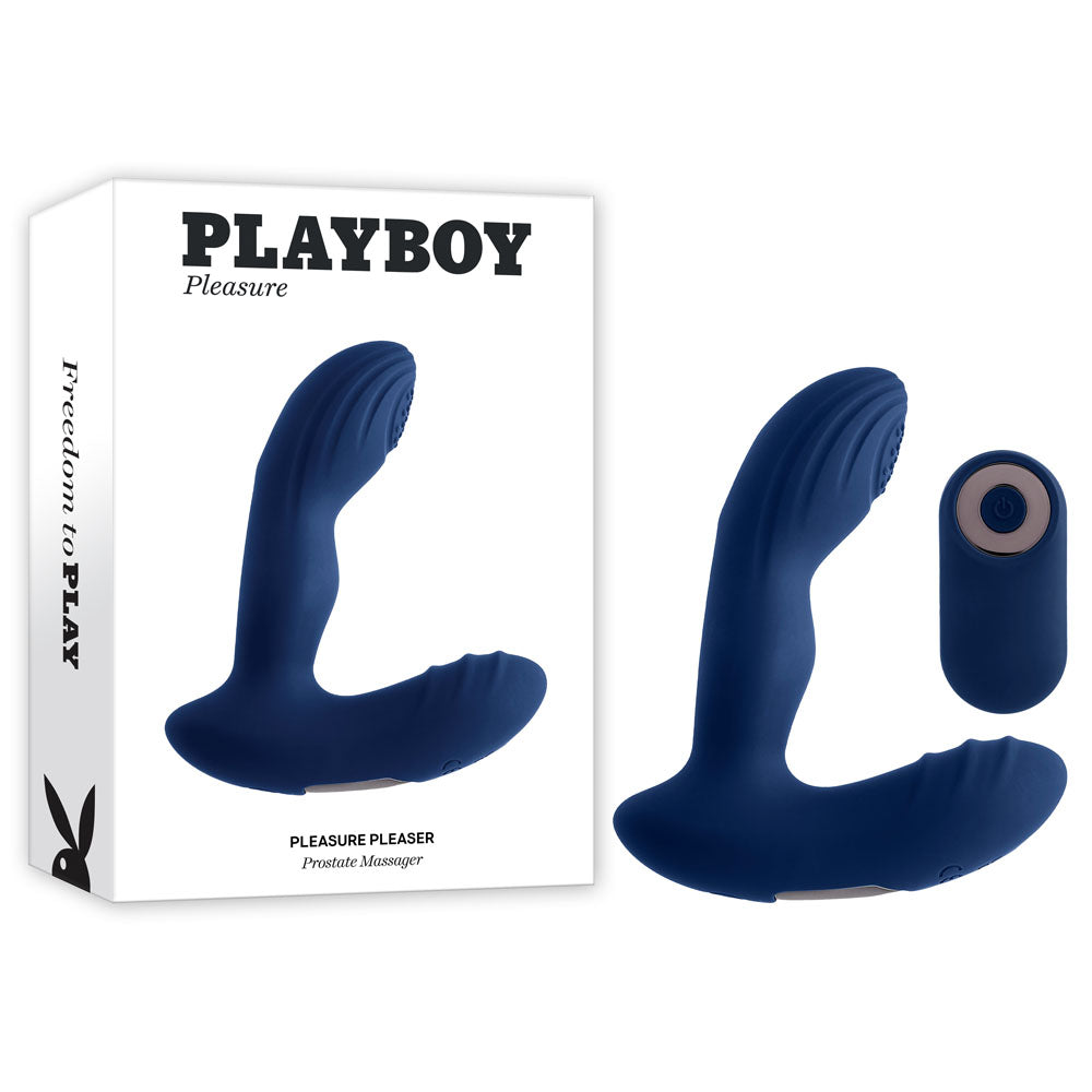 Playboy Pleasure Pleaser - Blue USB Rechargeable Vibrating Prostate Massager