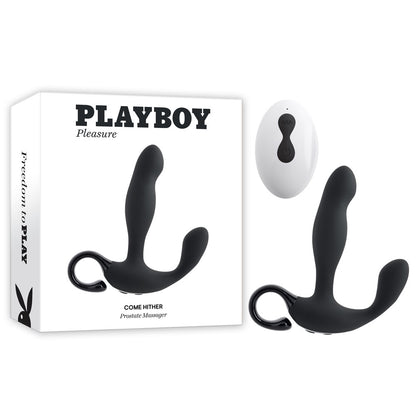 Playboy Pleasure COME HITHER - Black 13.2 cm USB Rechargeable Vibrating Prostate Massager with