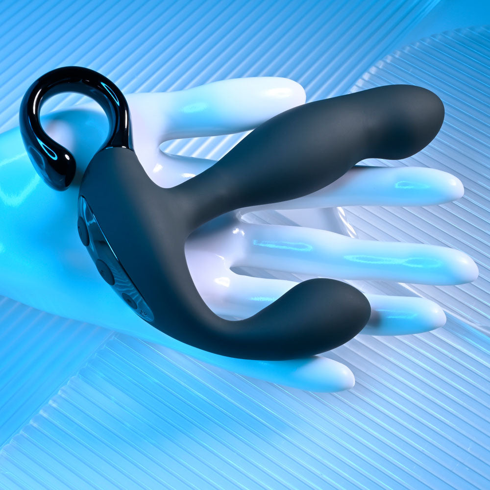 Playboy Pleasure COME HITHER - Black 13.2 cm USB Rechargeable Vibrating Prostate Massager with