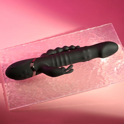 Playboy Pleasure BIG BUNNY ENERGY - Black 26.2 cm USB Rechargeable Rabbit Vibrator with Anal Bead