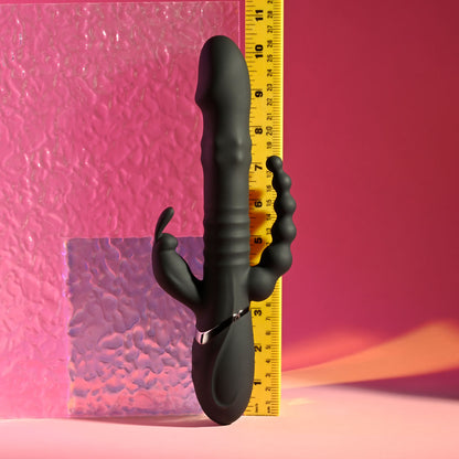 Playboy Pleasure BIG BUNNY ENERGY - Black 26.2 cm USB Rechargeable Rabbit Vibrator with Anal Bead